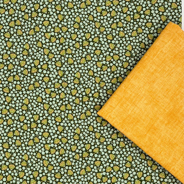 PERFECT PAIRING: 1/2m Tilda | Wallflower Collection: 110127 'Bellflower' Pine + 1/2m Linen Effect Cotton Blender in Butterscotch