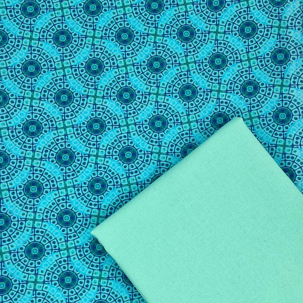 PERFECT PAIRING: 1/2m Duo: Billy Reue | Mosaic 'Chandelier Small' PWWR049 Aqua + Spearmint plain