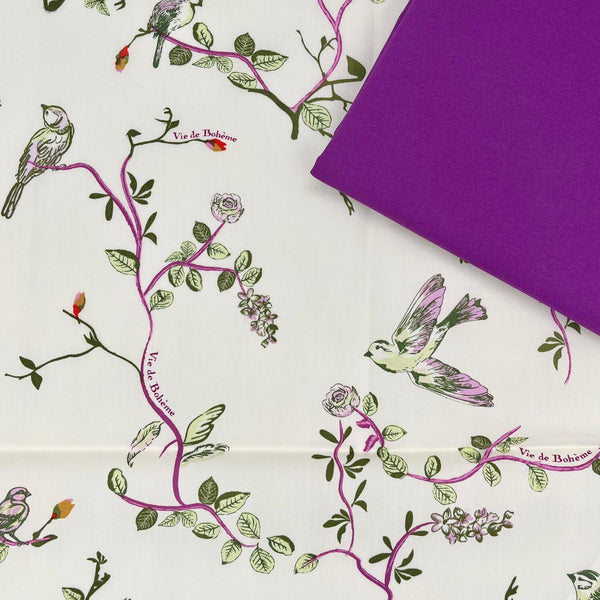PERFECT PAIRING: 1/2m Duo: Pat Bravo | Soul Fusion 'Vie de Boheme Soul' (Birds & Flowers) + Magenta plain