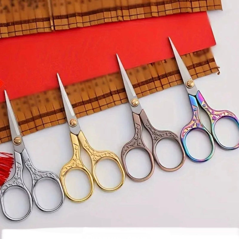 Instructions WITH SCISSORS: 'Any Size Scissor Case' Printed Pattern + 5" Floral Detail Embroidery Scissors (colour will vary)