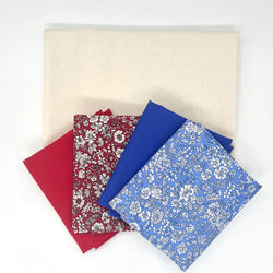 FABRIC KIT: Folded Pinwheel Cushion Cover: Blue + Red