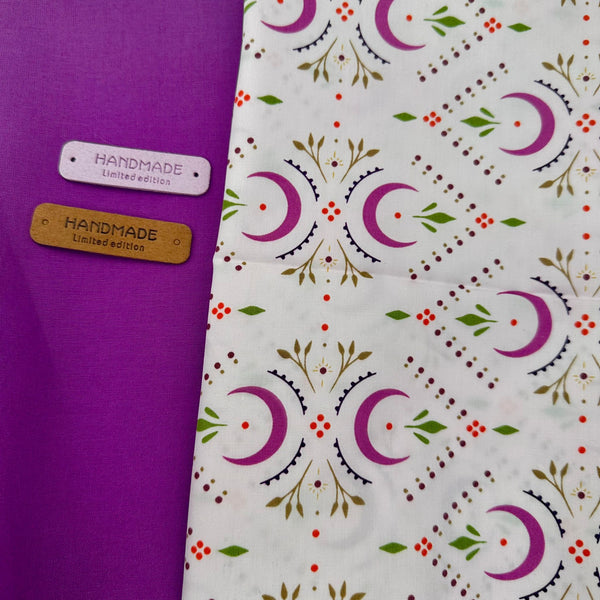 PERFECT PAIRING: 1/2m Duo + 2 HANDMADE TAGS: Maureen Cracknell | Soul Fusion 'Crescent Charm Soul' + Magenta Plain