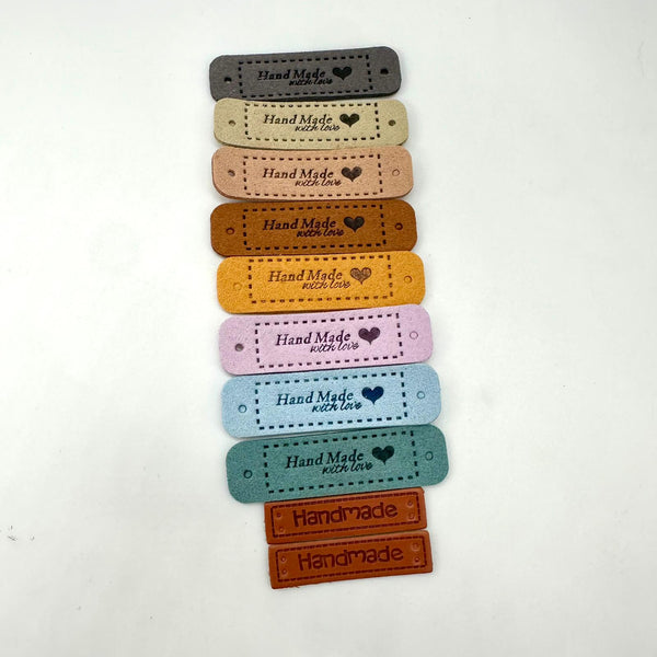 ACCESSORY: 10 "Handmade" Tags (8 "Handmade with love" heart, 2 Handmade)