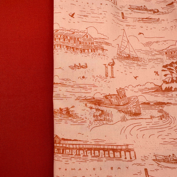 PERFECT PAIRING: 1/2m Duo: Katie O'Shea | Tomales Bay 'Seaside' Sunset AGFTOB10906 + Paprika Plain