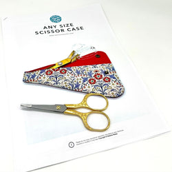 Instructions WITH SCISSORS: 'Any Size Scissor Case' Printed Pattern + 5" Floral Detail Embroidery Scissors (colour will vary)