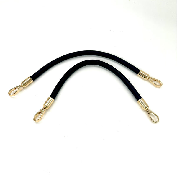 HARDWARE: *30cm* Detachable PU Leather Bag Straps with Clasp Attachment: ONE PAIR in BLACK