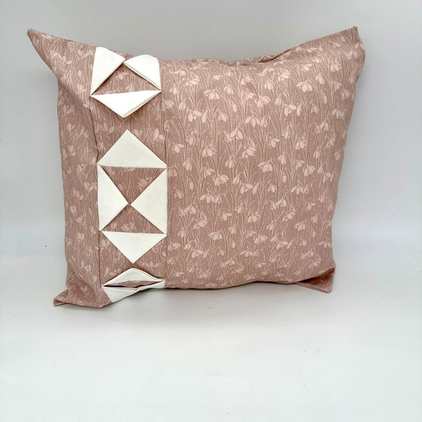 SAMPLE SALE: Prairie Point Cushion COVER (Liberty 'Snowdrop Spot' in Blush Pink 871A)