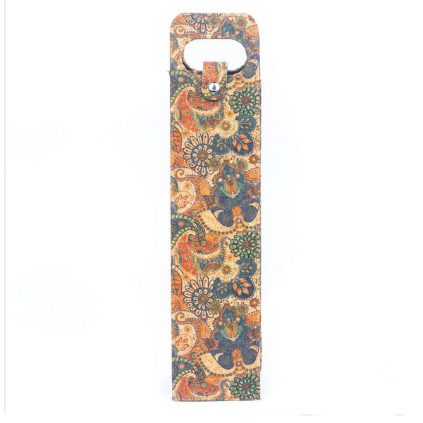 SPECIAL BUY: Premium Natural Portuguese Cork Wine Bottle Carrier: PAISLEY BREEZE option