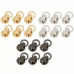 HARDWARE: Metal Ball Head Rivets with D-Rings: THREE PAIRS each of Three Colours (18pcs): Gold, Silver and Gunmetal colour