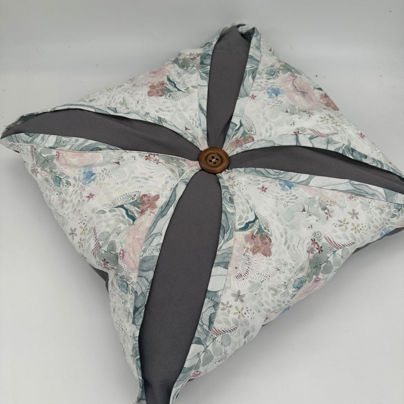 SAMPLE SALE: 9C: Reversible Cathedral Window Style Cushion: ft Shell Rummel fabrics