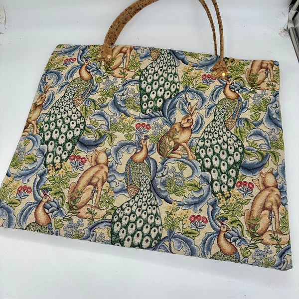 SAMPLE SALE: 9S: Ruler Bag ft Morris design 'Forest ' Natural Tapestry