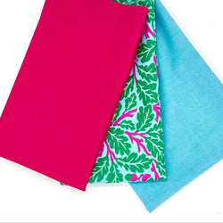 FABRIC KIT: Tutti Frutti Quilt: Kaffe Fassett x Morris & Co 'Oak' Turquoise + Pomegranate + Turquoise Chambray