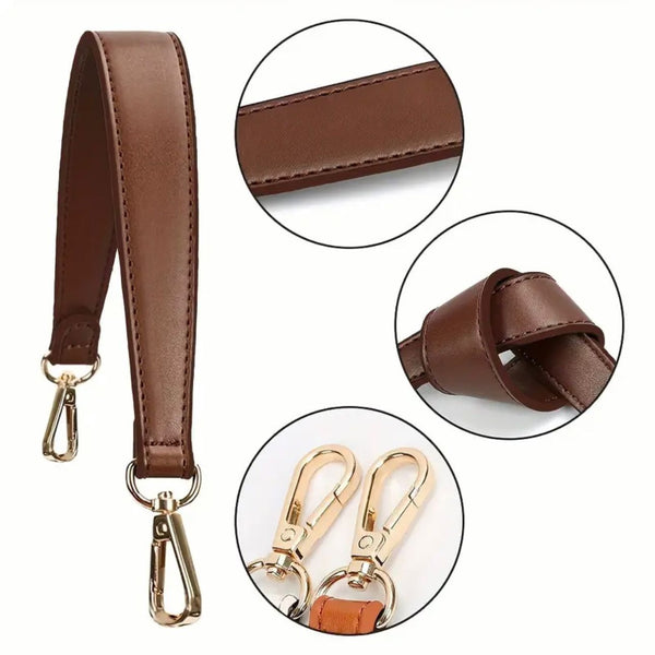 HARDWARE: Izzie's Bag: ONE 46cm Faux Leather Bag Strap with Lobster Clasp Attachment: COFFEE (Dark Brown)