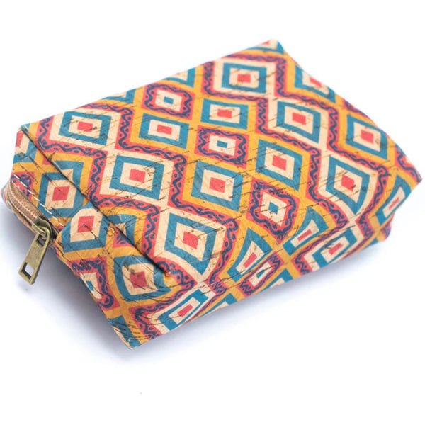 SPECIAL BUY: Premium Natural Portuguese Cork Box Coin Purse: IKAT STYLE option