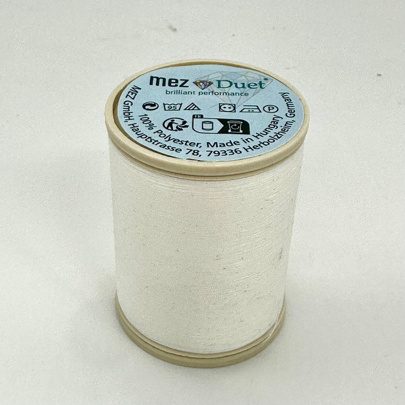 THREAD: Coats Mez Duet 100% POLYESTER: 1000m Spool: Shade 2000 (White)