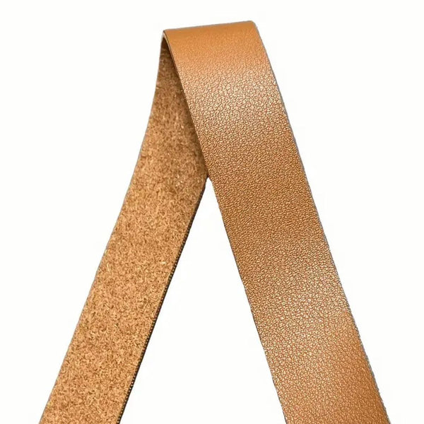 ACCESSORY: 2m Roll of 1" (2.5cm) wide Lychee (Embossed) Faux Leather Strap in BROWN
