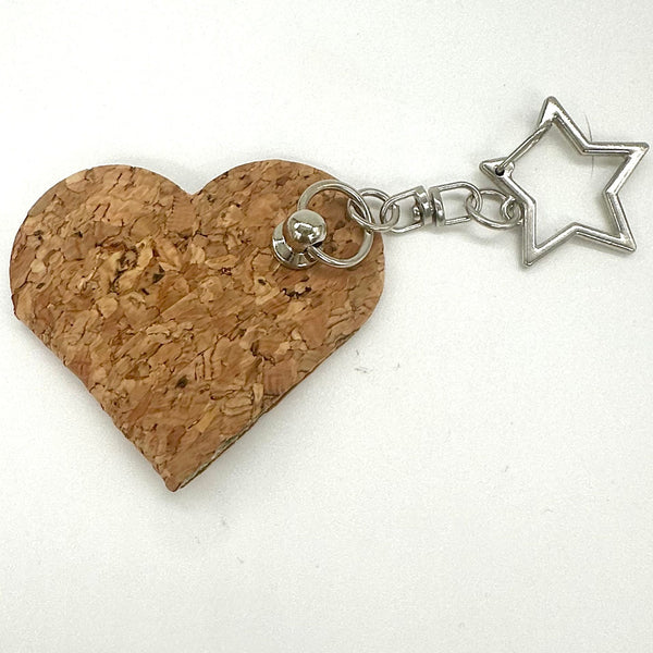 SAMPLE SALE: AD12: Heart Cable Tidy with Star Clasp in Large Grain Cork