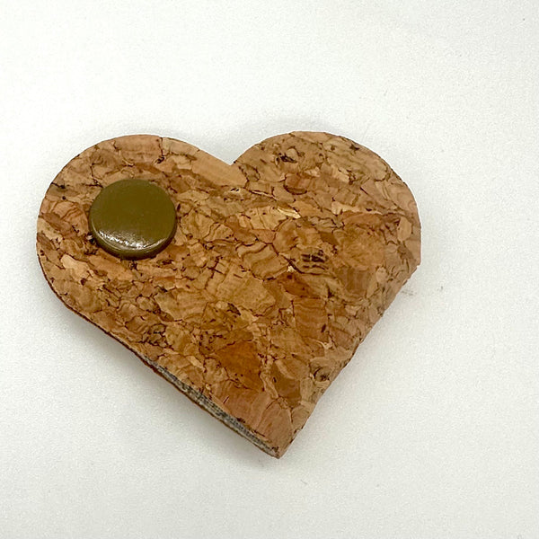 SAMPLE SALE: AE12: Heart Cable Tidy with Plastic Snap Fastener in Cork and Liberty