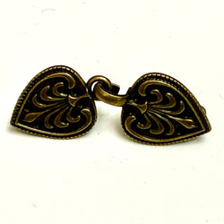 HARDWARE: Shawl Clip: *C* Filigree Heart ANTIQUE