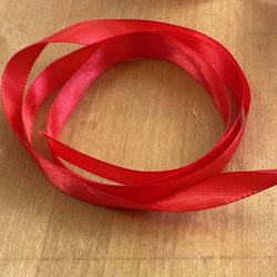 RIBBON: 5mm wide Red Satin Ribbon: by the METRE