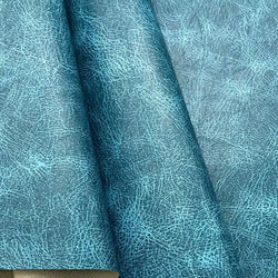 Special Buy: Vintage Style Faux Leather / Leatherette: Ocean Blue: PRECUT approx 41cm x 137cm piece