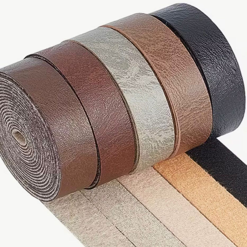 ACCESSORY: FIVE x 2m Length Rolls of 12.5mm (approx 1/2") wide Grain Imitation/Faux Buffalo Leather Strap