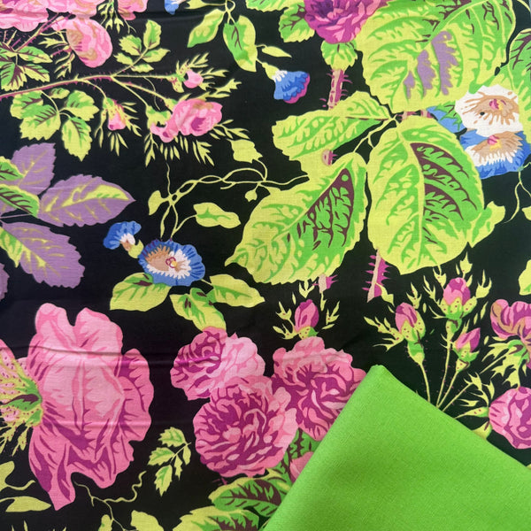 Half Metre Heaven: Kaffe Fassett Collective | February 2025 'Gradi Floral' PWPJ053 Contrast with Lime