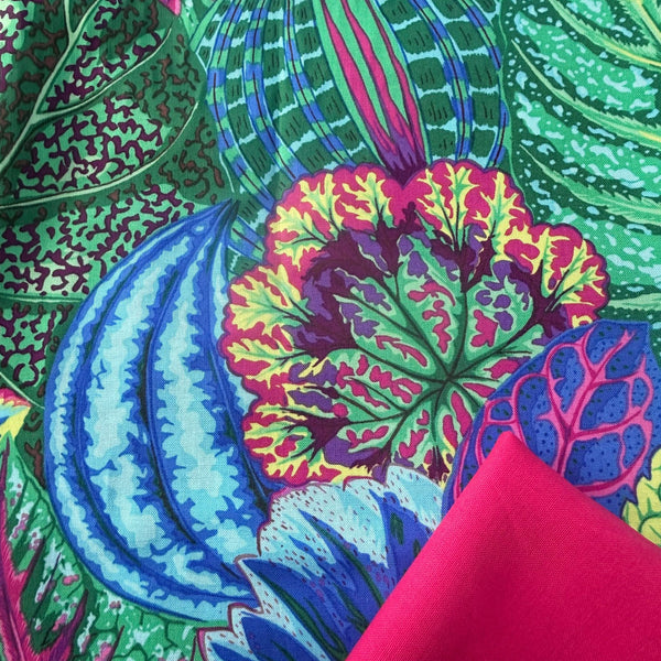 Half Metre Heaven: Kaffe Fassett Collective | Classics 'Coleus' PWPJ030 Turquoise with Pomegranate