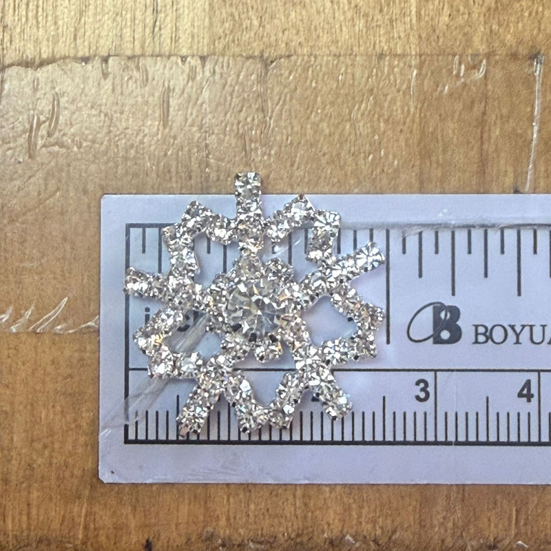 ACCESSORY: Trio of Rhinestone Snowflakes: 25mm, 30mm, 45mm