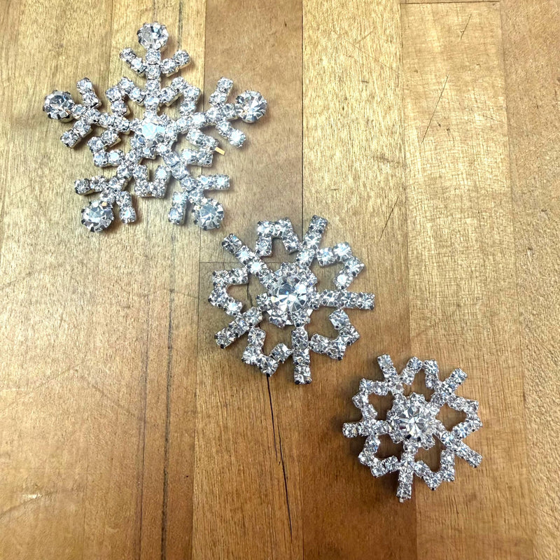 ACCESSORY: Trio of Rhinestone Snowflakes: 25mm, 30mm, 45mm – Natasha Makes