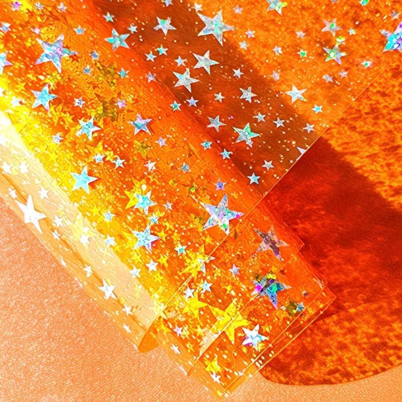 Sewable Plastic Transparent PVC: Star Pattern: Large 120cm x 30cm shee ...