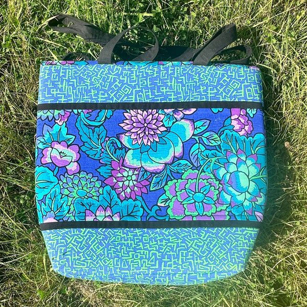 SAMPLE SALE: E12: Leesa Chandler's 'CHINATOWN TOTE' in KFC 'Cloisonne' and 'Amaze' Blue