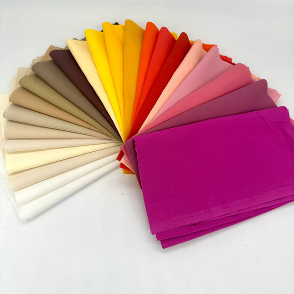 BANK HOLIDAY SPECIAL: 25 x LONG QUARTERS 100% Cotton Plains: Bundle A (Colours #1 - 25)