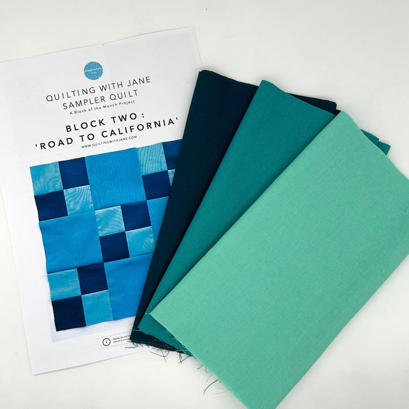 KIT with Instructions: Quilting with Jane 'Sampler Quilt' | BLOCK 2 - Road to California