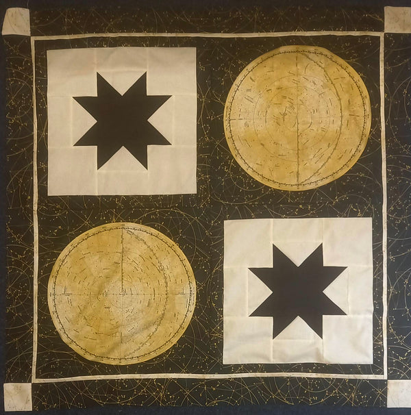 SAMPLE SALE: Item 1: Robert Kaufman Star Maps Quilt TOP ONLY