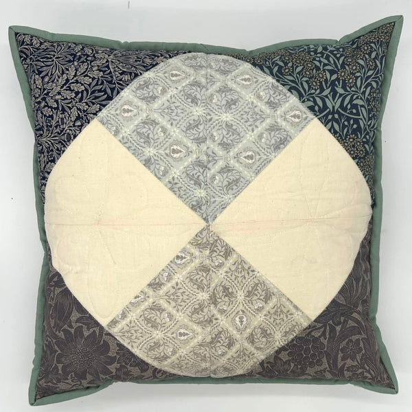 SAMPLE SALE: Item 19: Kelmscott Complete Cushion WITH PAD: Morris & Co (double sided, quilted and bound)