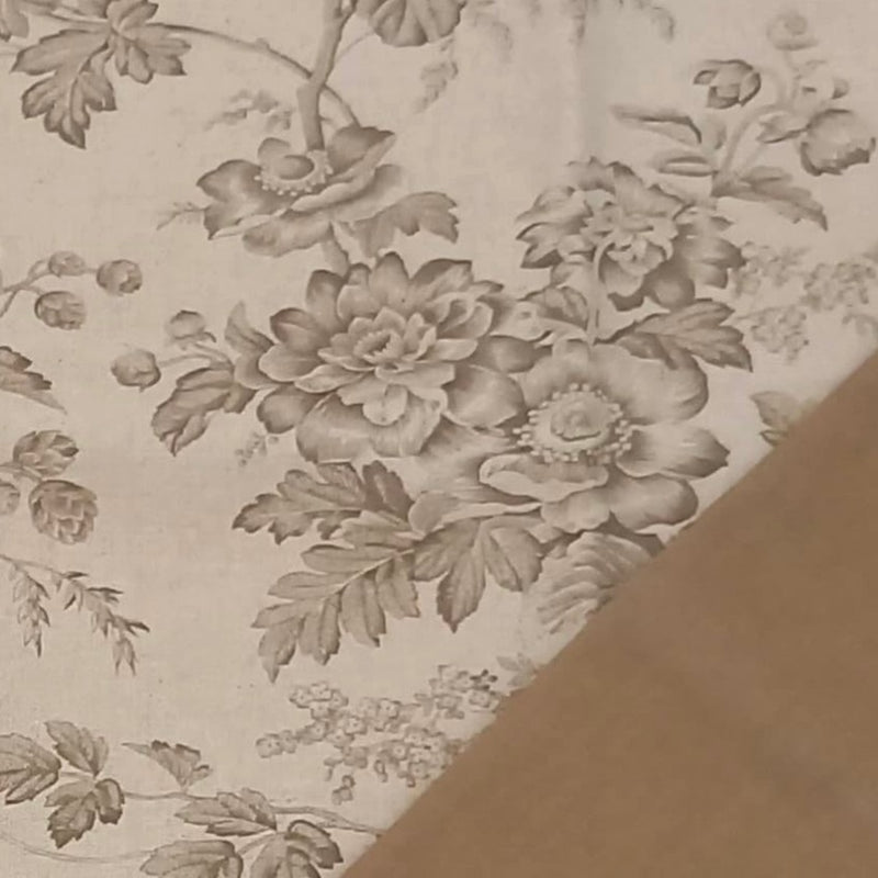 Half Metre Heaven: 3 Sisters for Moda | Sister Bay Mochi Linen: 44270 35L Natural/Driftwood FLORAL with Silver Mink CTO