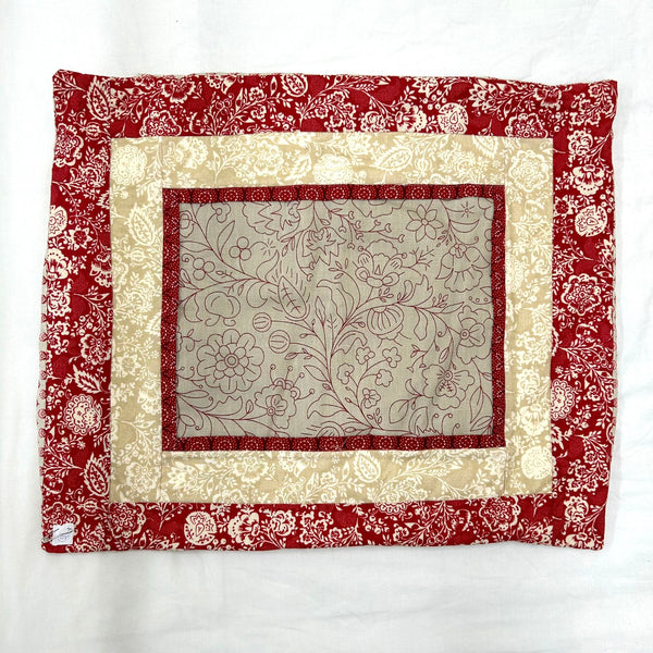 SAMPLE SALE: Item 40: Cushion/Pillow COVER ONLY: Moda Red/Neutrals 18" x 22" envelope back