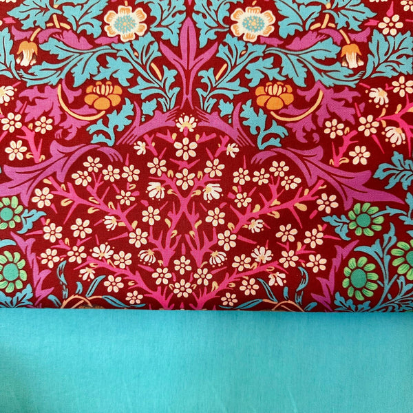 PERFECT PAIRING: 1/2m Duo: Kaffe Fassett x Morris & Co 'Blackthorn' PWKW002 Brown + Sky Plain