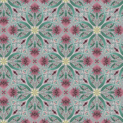 Leesa Chandler | 'Melba' Tile 0002 5 Grey Pink Silver: by the 1/2m