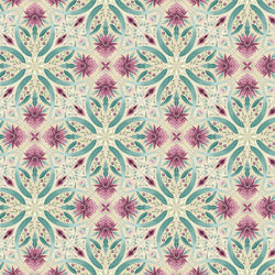 Leesa Chandler | 'Melba' Tile 0002 6 Ivory Pink Silver: by the 1/2m