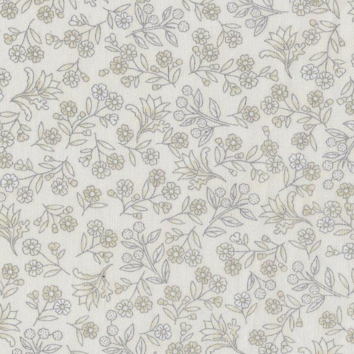 Leesa Chandler | Melba 'Small Floral' 0003 9 Ivory Silver: by the 1/2m