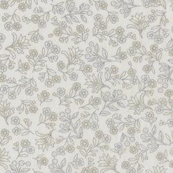 HALF BOLT SALE: Leesa Chandler | Melba 'Small Floral' 0003 9 Ivory / Silver: 4.5 METRES