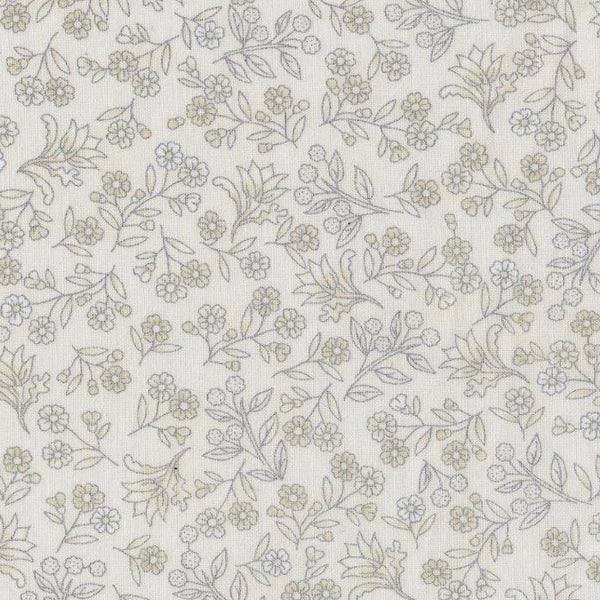HALF BOLT SALE: Leesa Chandler | Melba 'Small Floral' 0003 9 Ivory / Silver: 4.5 METRES
