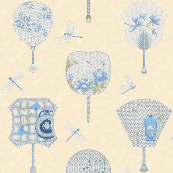 Leesa Chandler | Summer Palace 'Chinese Fans' Blue/Green 0019 24: by the 1/2m