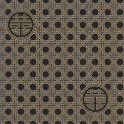 Leesa Chandler: Summer Palace 'Wicker' Black/Grey 0022 16: by the 1/2m