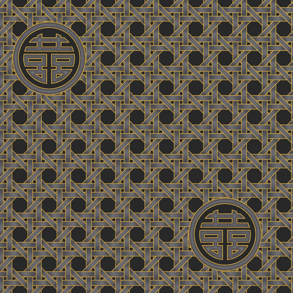 Leesa Chandler: Summer Palace 'Wicker' Black/Grey 0022 16: by the 1/2m
