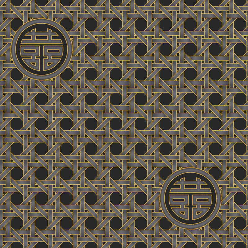 Leesa Chandler: Summer Palace 'Wicker' Black/Grey 0022 16: by the 1/2m