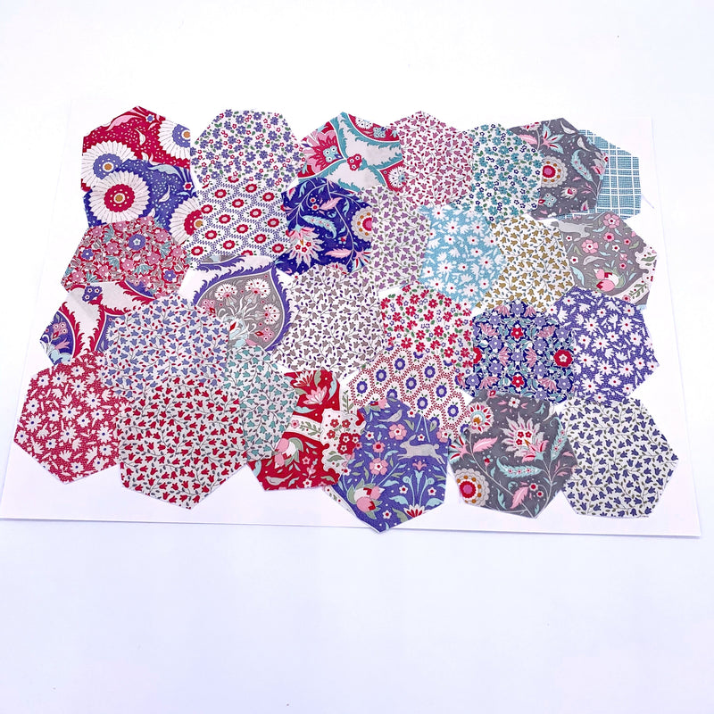 Pre-cut 1.5" Hexagons for English Paper Piecing: Tilda Bon Voyage Collection