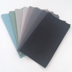 8x LONG QUARTERS Cotton Plains for Shadow Box Quilt: Black, Dark Grey, School Grey, Elephant, Silver, Light Grey, Misty Blue, Duck Egg